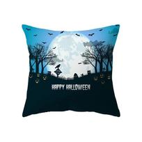 Taie d'oreiller décorative sur le thème d'Halloween, maison hantée, bureau, salon, canapé, voiture 40x40cm