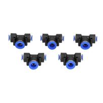 10Pcs Pneumatic Connectors Plastic Air Hose T Tube Push to Connect Tee Union PEG6?12?6
