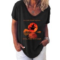 Fashion Spring  Witch Print Blouses Short Sleeved V-Neck T Shirts Casual XS juoda