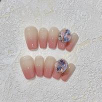 Daily Simple Short Armor Natural Smudge Gradient Nude Pink Diamond M