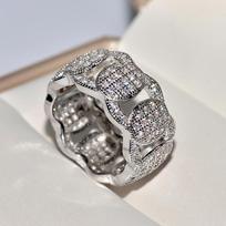 Huitan Gorgeous Micro Pave Zirconia Finger Ring Female Fashion Luxury Silver Color/Gold Color Jewelry Women Wedding Accessories 6