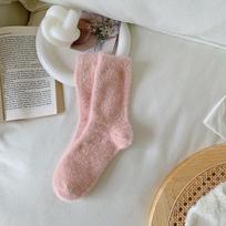 Bulk 1/3Pairs New Women Solid Cozy Mink Velvet Socks Winter Hosiery Thicken Warm Sleep Bed Floor Home Fluffy Sock Harajuku Socks 1Pairs