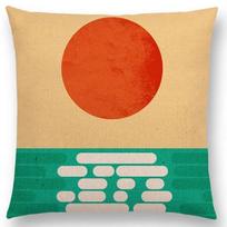 Sun Rises Cushion Cover Forest Mountains Road Wild Colorful World Tipi Geometric Pattern Classic  Sofa Pillow Case 30x30cm smėlis