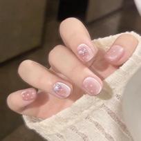 Pure Handmade Phototherapy Wear Armor Ballet Diary Finished Product Reusable Nail Patch Detachable Cat Extra small xs