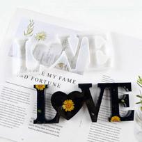 1Pcs Letter Epoxy Resin Mold DIY Family Home Love Key Chain Resin Mold Silicone Mold love white