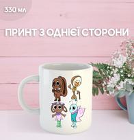 Puodelis Dandžio pasaulyje (Dendi) Roblox Dandy's World su spauda keraminis puodelis 330 ml 9.5 balta
