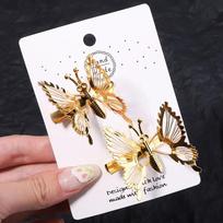 2/4pcs Cute Shaking Moving Butterfly Hair Clips for Women Girl Colorful Beaded Bows Barrettes Hairpin Hair Accessories Headdress