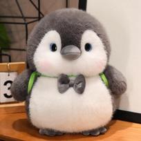 Minkštas riebus pingvinas pliušinis žaislas miela pingvinų pora kailinė lėlė žaislas namų dekoracija žaislas gimtadienio dovana aukštos kokybės 20cm gray