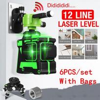 3D lazerinis nivelyras 12 eilučių Žalia šviesa Automatinis nivelyras 360 Besisukantis vertikalus horizontalus kryžminis linijos lygis Bangos ilgis 532 nm