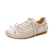 Spring new ballet style sweet girl round head satin sports board shoes bow casual woman 34