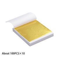 10 × 100 lapų paauksuoto popieriaus, imituojančio auksą, skirtas auksavimui, rankdarbiams ir menui yellow