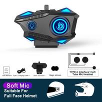 JYD-C68 Motorcycle Helmet Bluetooth Headset BT5.4 Handsfree Call Wireless Noise Reduction Waterproof Headphone with RGB Light For Motocross Rider Soft Mic juoda