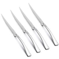 4Pcs Dinner Mirror Knife Set Stainless Steel Cutlery Gold Silverware Kitchen Flatware Western Dinnerware Restaurant Steak Knives sidabras