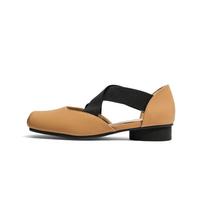 Ballet Hollow Sandals Dance Shoes Women's Shoes Leather Ballet Shoes Summer Wear Retro Japanese Cross Belt Square Head Shoes 35 kupranugaris