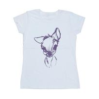 Disney Womens/Ladies Bambi Mood Cotton T-Shirt S balta