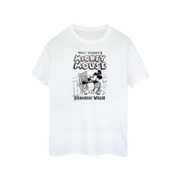 Disney Womens/Ladies Mickey Mouse Steamboat Willie Cotton Boyfriend T-Shirt S