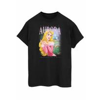 Sleeping Beauty Womens/Ladies Aurora Montage Cotton Boyfriend T-Shirt L juoda