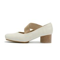 Ballet Leather Mary Jane Single Shoes Vintage Cross Strap Square Heel High Heel Pig Nose Ballet Shoes 34