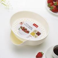 1 vnt. Plastikinis maisto padėklas Europietiškas dvisluoksnis melono sėklų vaisių nusausinimo lėkštė tinginio džiovintų vaisių lėkštė apvali kūrybinga namų apyvokos prekė balta