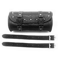 PU Leather Saddle Fork Roll Barrel Tool Bag Motorcycle For SUZUKI Yamaha Honda KAWASKI