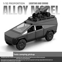 1/24 Scale Tesla Pickup Camping RV Car Model Diecast Metal Toy Vehicles Car Model Sound Light Collection Kids Toy Gift juoda