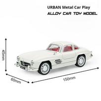 1:32 mastelio BENZ 300SL lydinio automobilio modelis su garsu ir šviesa, atitraukiamas, vaikų žaislas, kolekcionuojamas daiktas, gimtadienio dovana balta