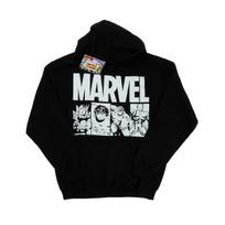 Marvel Mens Comics Action Tiles Hoodie L juoda
