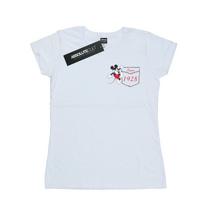 Disney Womens/Ladies Mickey Mouse Faux Pocket Since 1928 Cotton T-Shirt L balta