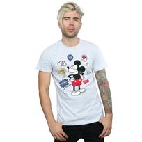 Disney Mens Mickey Mouse Tongue Cotton T-Shirt S balta