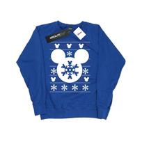 Disney Womens/Ladies Mickey Mouse Christmas Silhouette Sweatshirt L karališkos mėlynos spalvos