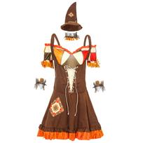 Clown Witch Costume, Wizard, Wizard of Oz Scarecrow Drama Stage Costume, Halloween Costume M