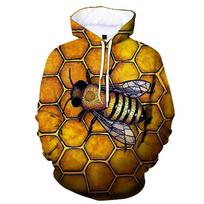 Autumn New Funny Bee 3D Print Hoodies Men Women Casual Fashion Sweatshirts Oversized Hoodie Kids Pullovers Tracksuit Clothing L black