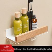 Wall-Mounted Solid Wood Bathroom Storage Shelf for Toilets and Vanities