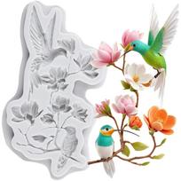 Hummingbird Silicone Mold Chrysanthemum Flower Fondant Molds Cake Decorating Tools Cupcake Topper Candy Sugar Craft Gum Paste Polymer Clay pilka spalva