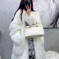 New temperament imitation fox fur collar woven medium and long fur women loose and thin fur coat women thickened S balta