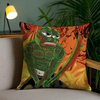 Sad Frog P-Pepe Pillow Case Anti-dustmite Pillowcase Invisible zipper silky short plush Sofa cushion cover 16x16Inch