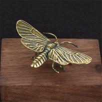 Artistic Solid Copper Dragonfly Sculpture for Home and Office Decoration brown