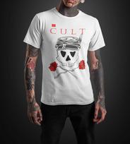 The Cult Skull Roses White T-shirt Unisex T-Shirt XXL