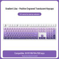 Sunset Yellow Gradient Mechanical Keyboard Keycaps, Translucent PBT Dye-Sublimation, Deep & Side Engraving, Full Set DIY.