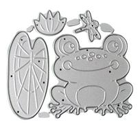 for Frog Lotus Pond Cutting Dies Stencil Template Embossing Art Craft Decoration 1