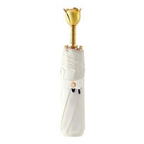 NEW High-end Luxury Rose Handle Umbrella for Girls with High-end Dual-purpose Folding Umbrella Romantic Gift for Girlfriend metal-fiber composite&8K balta