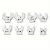 8pcs Interchangeable Open-End Wrench Set, 3/8  Dual-Use Head, Angle & Adjustable, Automotive Tool white