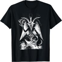 Baphomet T-Shirt. Sigil of Baphomet Goat Head Satan Tee T-Shirt S juoda