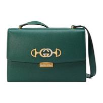 Gucci Zumi Metal Double G Buckle Classic Recommended Grain Leather Crossbody Shoulder Bag Small Women bags Dark-Green 576388-1B90X-3154 Basic Set (Bag+Dust Bag)