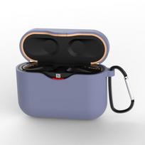 Silikoninis dėklas SONY WF-1000XM3 Bluetooth ausinių įkrovimo dėžutės dangteliui, minkštas apvalkalas su apsauga nuo pametimo pilka spalva