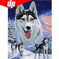 5D „pasidaryk pats“ Daimondo paveikslas „Vilko šuo“ paveikslėliai Kalnų krištolais deimantų mozaikos deimantų siuvinėjimas 20X30 gray