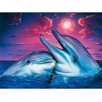 Deimantinis paveikslas Rubiko kubas Deimantinis siuvinėjimas Amatai Tapyba Meilė delfinai Deimantinis sienų menas 20X30CM