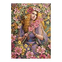 Portrait Women Diamond Painting Full Floral Botany DIY Sticking Drill Cross Stitch 20X30CM beige