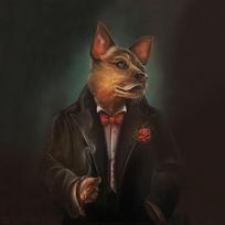 5D DIY Diamond Painting Dog Cosplay Boss Embroidery Cross Stitch 30x30CM