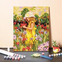 „Pasidaryk pats“ tapyba pagal skaičius Skaitmeninis aliejinis piešimas Amatai Namų dekoravimas Skaičiai Tapyba Pomėgiai Menas 40x50cm no frame yellow